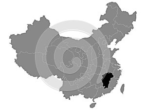 Location Map of Jiangxi Province