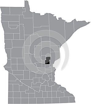 Location map of the Kanabec County of Minnesota, USA