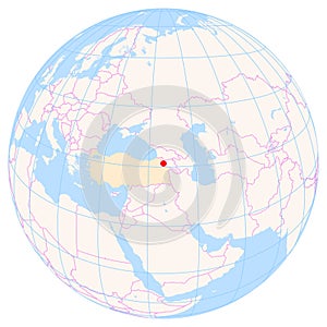 Location Map of Kars Airport (Kars, Turkey). IATA-code KSY