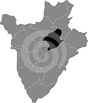 Location map of the Karuzi province