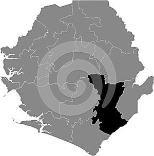 Location map of the Kenema district of Sierra Leone