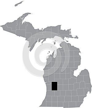 Location map of the Kent County of Michigan, USA