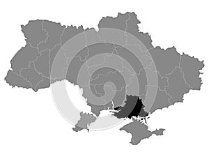 Location Map of Kherson Region Oblast