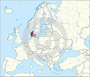 Location map of the KINGDOM OF DENMARK, EUROPE