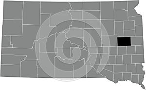 Location map of the Kingsbury County of South Dakota, USA photo