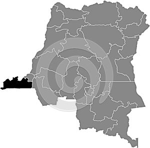 Location map of the Kongo Central province of DR Congo