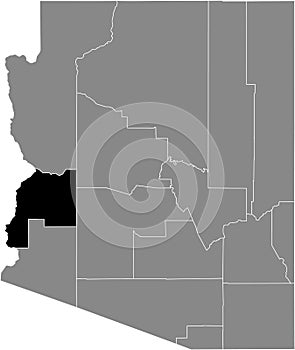 Location map of the La Paz county of Arizona, USA