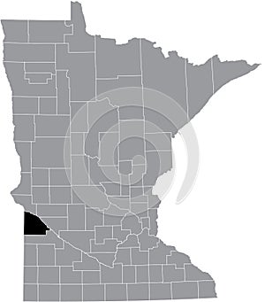 Location map of the Lac qui Parle County of Minnesota, USA