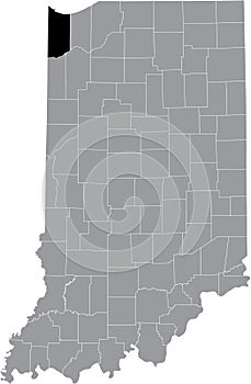 Location map of the Lake County of Indiana, USA