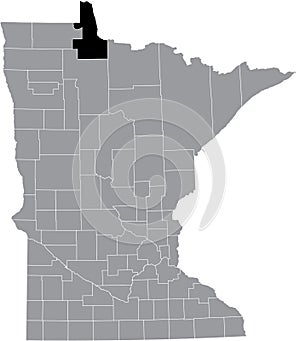 Location map of the Lake of the Woods County of Minnesota, USA