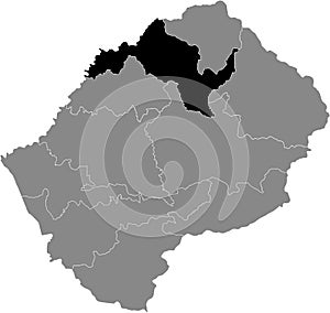 Location map of the Leribe district of Lesotho