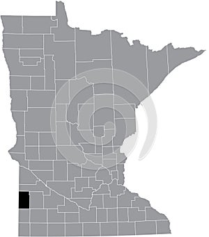 Location map of the Lincoln County of Minnesota, USA