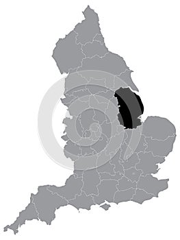 Location Map of Lincolnshire Ceremonial County Lieutenancy Area