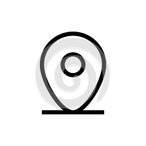 Location map line icon isolated on white background. Black flat thin icon on modern outline style. Linear symbol and editable