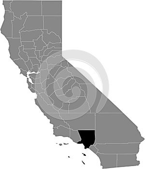 Location map of the Los Angeles county of California, USA