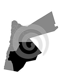 Location Map of Ma`an Governorate