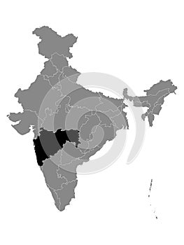 Location Map of Maharashtra State