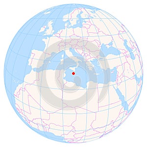 Location Map of Malta Int. Airport (Luqa, Malta). IATA-code MLA
