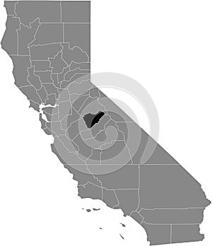 Location map of the Mariposa county of California, USA