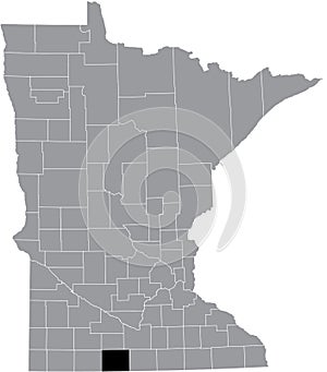 Location map of the Martin County of Minnesota, USA