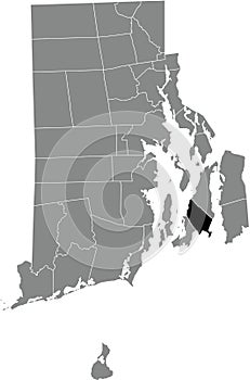 Location map of the Middletown of Rhode Island, USA