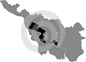 Location map of the Mitte Central district of Bremen, Germany