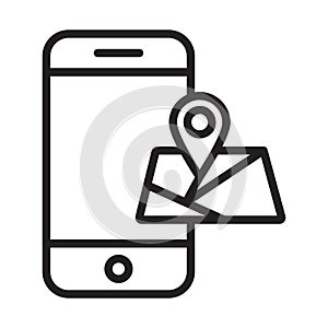 Location, map, mobile location, mobile fully editable vector icon