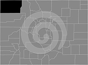 Location map of the Moffat county of Colorado, USA