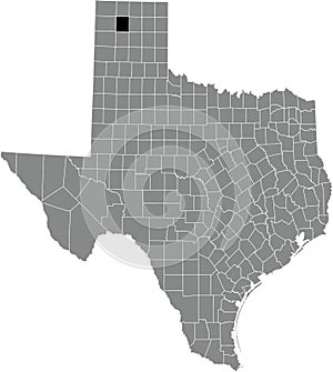 Location map of the Moore County of Texas, USA