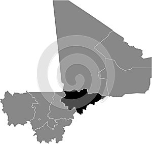 Location map of the Mopti region of Mali photo