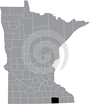 Location map of the Mower County of Minnesota, USA