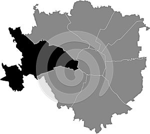 Location map of the Municipio 7 Zone of Milan, Italy Baggio, De Angeli, San Siro