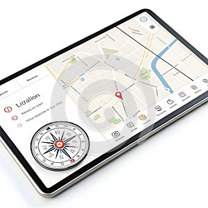 Location map navigation on white background