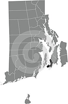 Location map of the Newport of Rhode Island, USA