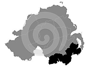 Location Map of Newry, Mourne and Down Local Government District