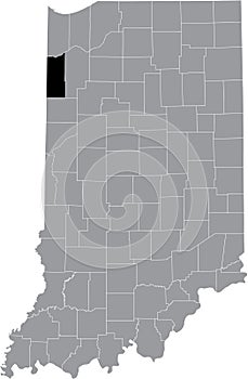 Location map of the Newton County of Indiana, USA