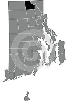 Location map of the North Smithfield of Rhode Island, USA