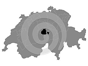 Location Map of Obwalden Canton