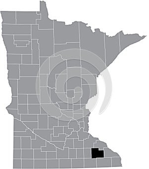 Location map of the Olmsted County of Minnesota, USA