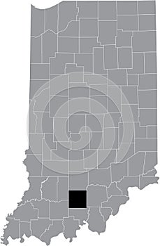 Location map of the Orange County of Indiana, USA