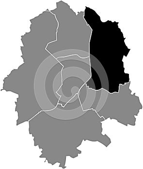 Location map of the Ost district of MÃ¼nster-Muenster, Germany