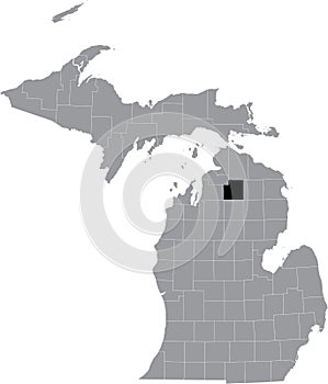 Location map of the Otsego County of Michigan, USA