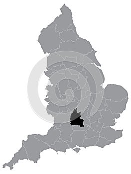 Location Map of Oxfordshire Ceremonial County Lieutenancy Area