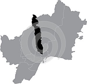 Location map of the Palma-Palmilla district of Malaga, Spain photo