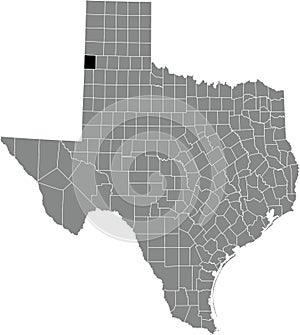 Location map of the Parmer County of Texas, USA