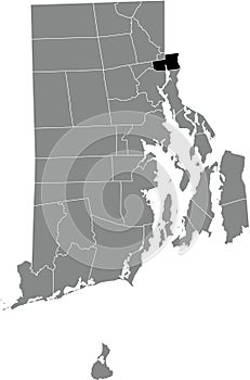 Location map of the Pawtucket of Rhode Island, USA