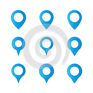Location map pin vector icon, Blue mapping pin, Drop pin