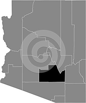 Location map of the Pinal county of Arizona, USA