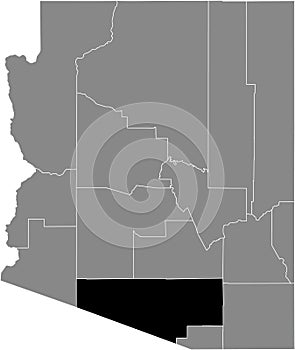 Location map of the Pinal county of Arizona, USA