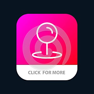 Location, Map, Pointer Mobile App Button. Android and IOS Line Version